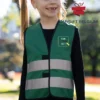 Gilet fluorescent enfant personnalisé vert haute visibilité marquage coté coeur