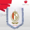 Fanion de sport premium personnalisé avec logo Standard de liege de club avec franges pour échange officiel