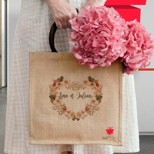 Sac cabas en jute personnalisé