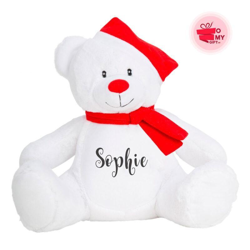 Peluche Ours de Noël personnalisée