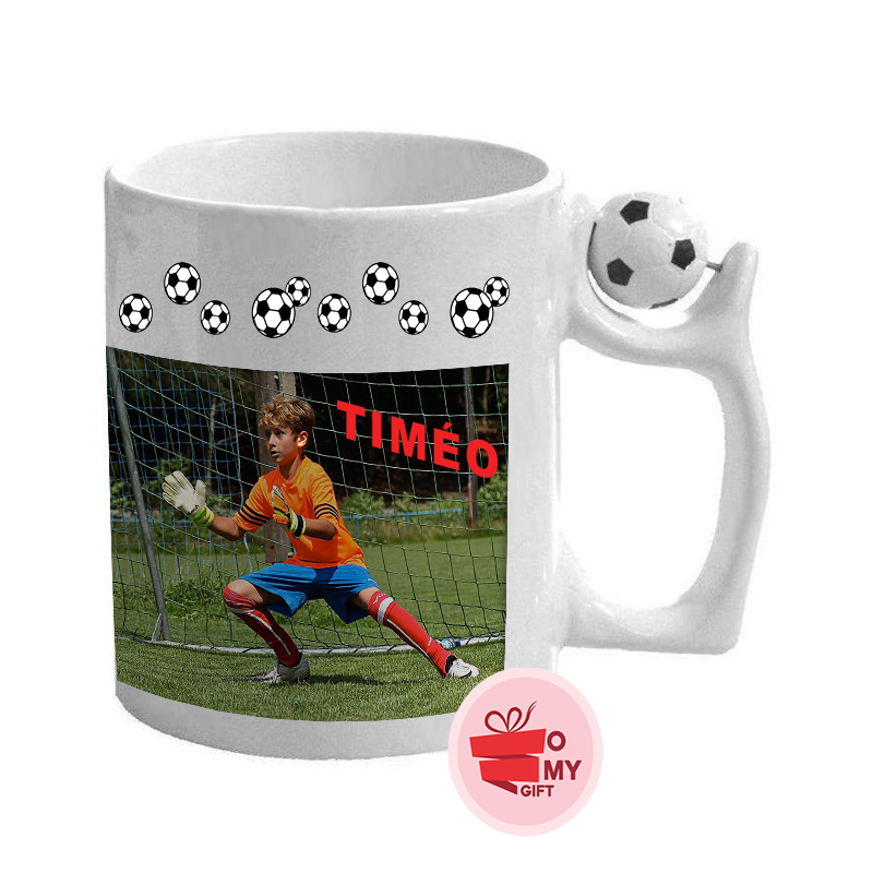 Tasse à café personnalisée, tasse à café ballon de football, tasse en  céramique avec nom, tasse de football fantaisie cadeau pour joueur de  football