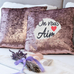 Housse de coussin sequin personnalisée