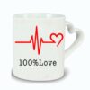 Mug anse cœur 100% Love