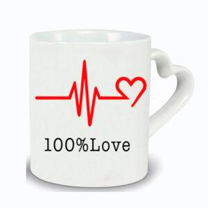 Mug anse cœur 100% Love