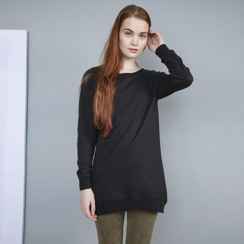 Sweat-shirt taille longue unicolore personnalisé