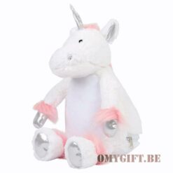 Peluche licorne rose personnalisée