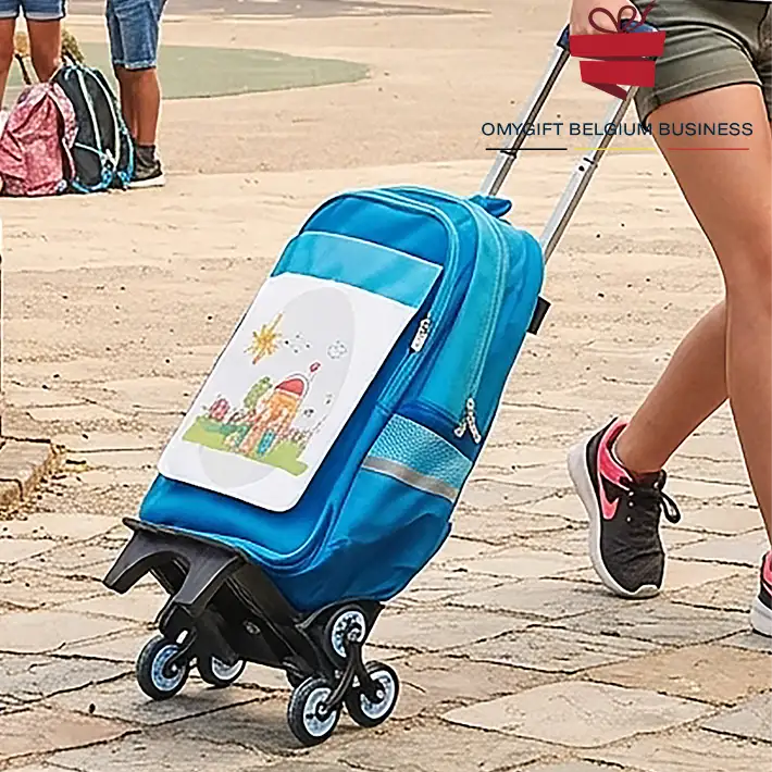 Cartable à roulettes personnalisable enfant 2-en-1 cartable à roulettes personnalisé belgique