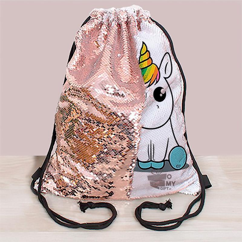 Sac à dos cordons en sequin personnalisé