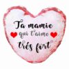 Housse de coussin sequin cœur personnalisée