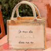 Sac en toile de jute personnalisé cabas en jute personnalisé