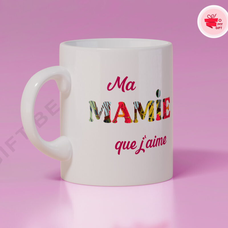 Mug personnalisé mamie qu'j'aime