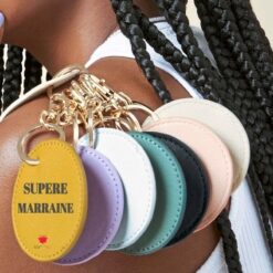 Porte-clé en cuir saffiano à personnaliser