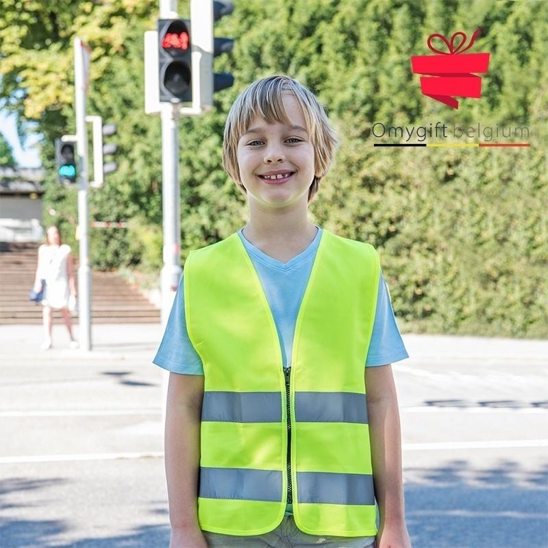 Gilet fluorescent zippé enfant-Personnalisable à.p.d 3 ans-Omygift