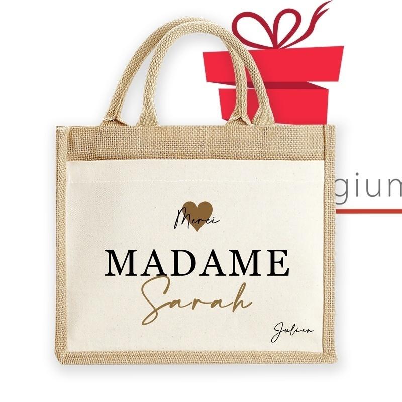 Sac personnalisé merci maîtresse-madame-Cadeau fin d'année