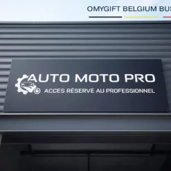 plaque dibond de devanture atelier professionnelle personnalisée moto auto omygift belgique